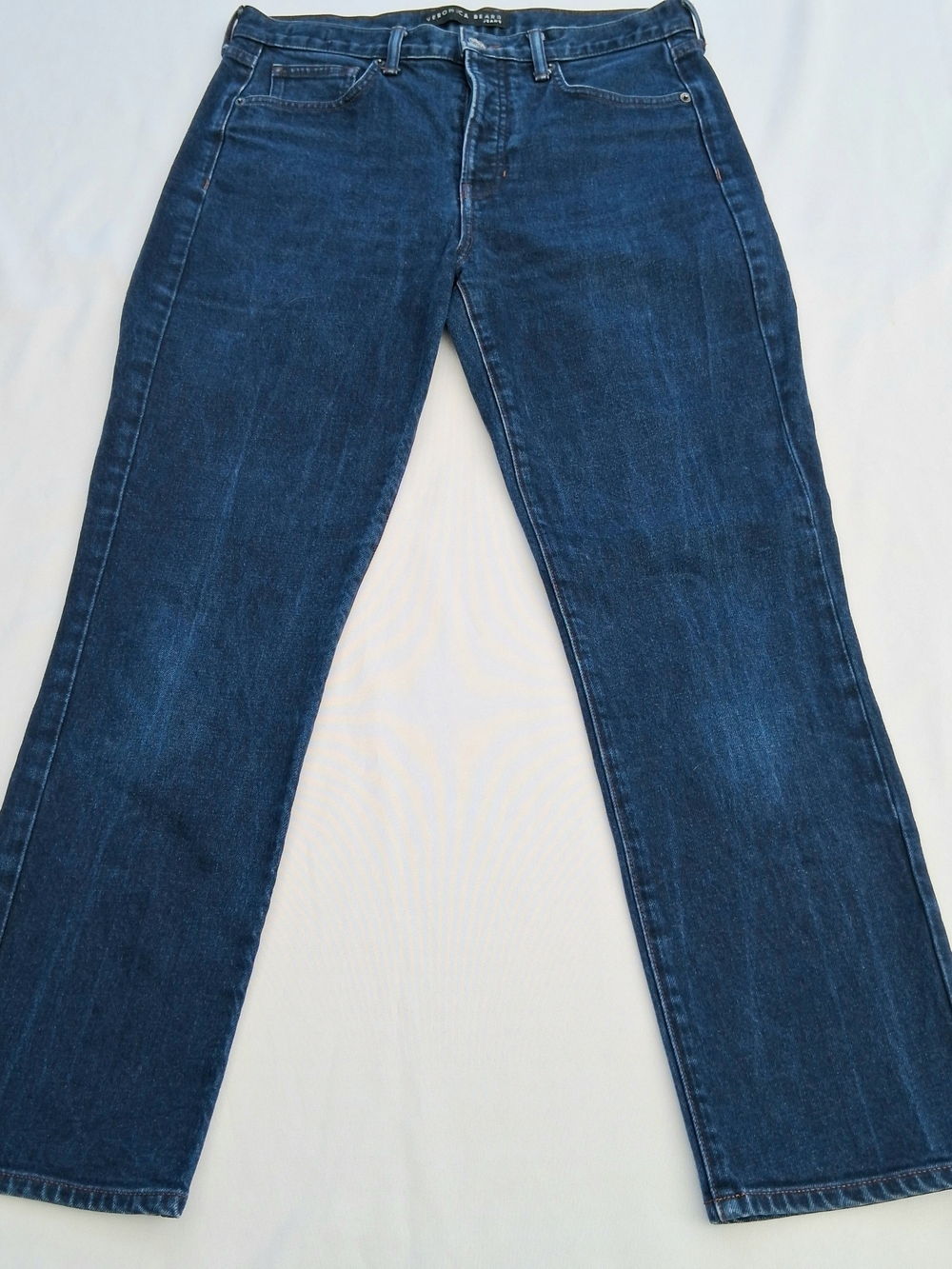 Veronica Beard Ryleigh Slim Straight High Rise Jeans 29/8 Dark Night Blue